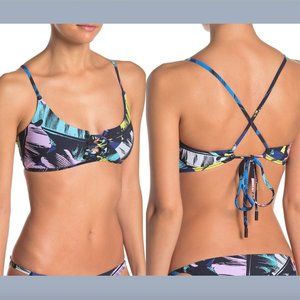 NEW Red Carter Colorblock Print Bandeau Bikini Top